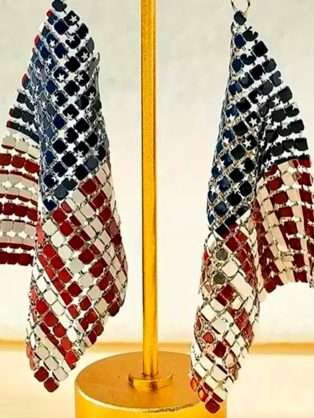 American Flag Drop Earrings